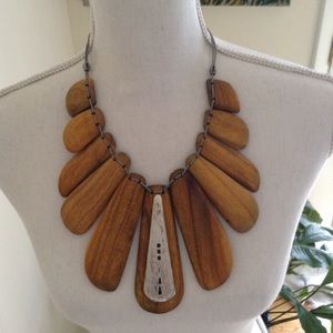 Awesome Wood and Pewter Necklace